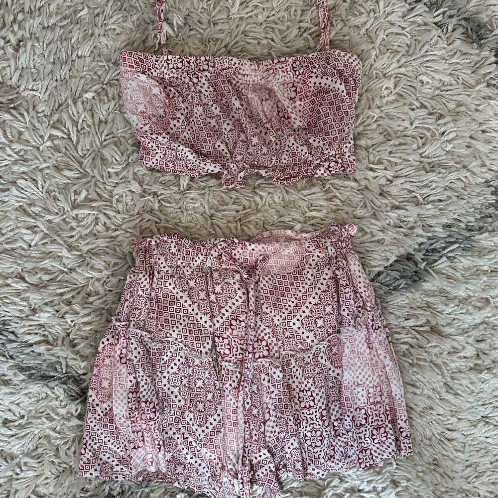 COTTON CANDY LA red and white SET. Size small